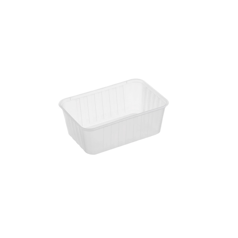 Plastic Ribbed Rectangular Container 1000ml