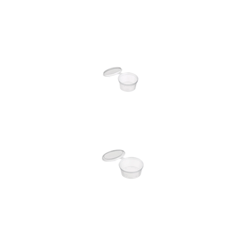 Plastic Round Sauce Hinged Lid Container
