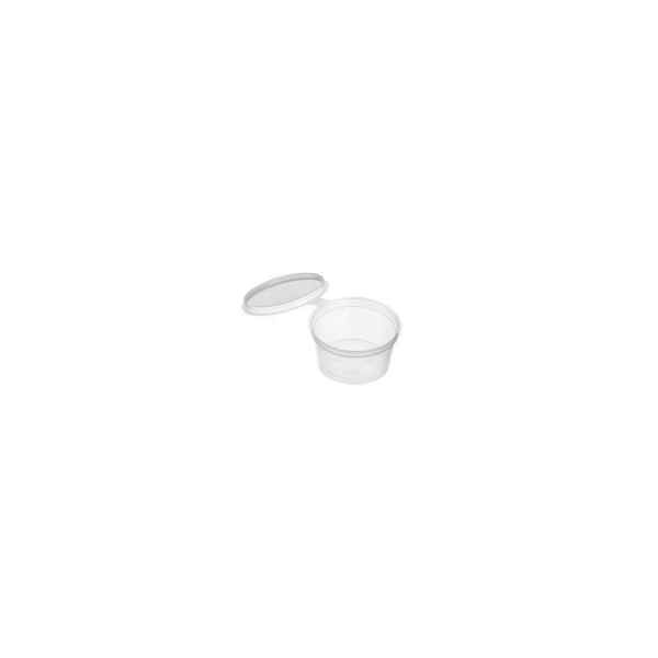 Plastic Round Sauce Hinged Lid Container 50cc Plastic Round Sauce Hinged Lid Container 50cc
